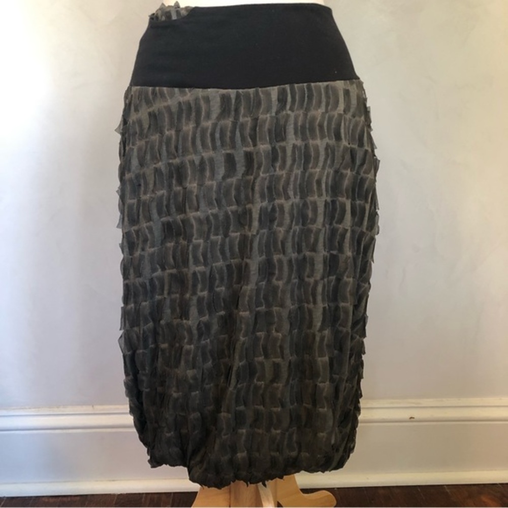 Aimee g Green & Black skirt w/sheer fabric made n New York 87%Cotton sizeMedium